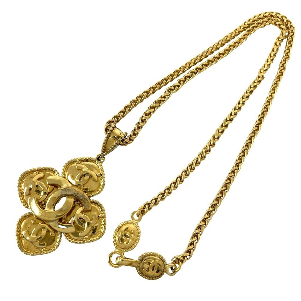 CHANEL Vintage Gold Logo Necklace